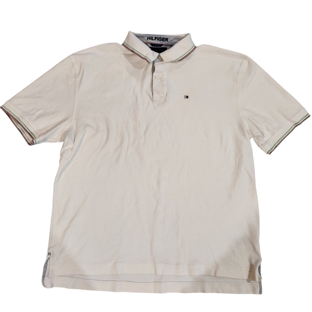 Tommy Hilfiger Mens Stripped Short Sleeve Collared Polo Size XXL 2XL